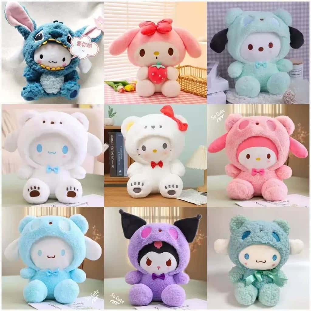Pelúcia Sanrio 25cm – Kuromi, My Melody ou Cinnamoroll | Fofa, Antialérgica e Colecionável, imagem 1 de 1