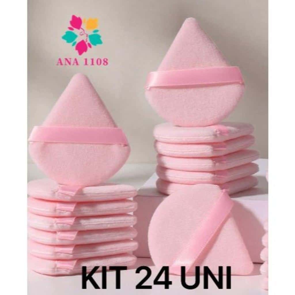 ANA1108 Kit 24/48 unidades Esponja Triangular Para Pó De Veludo Maquiagem, imagem 1 de 1