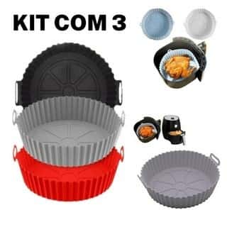 1/2/3 Forma De Silicone Para Air Fryer Forno Microondas Fritadeira Assadeira Reutilizável Antiaderente Flexível, imagem 1 de 1
