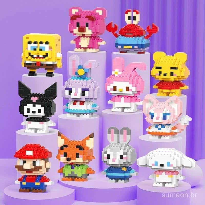 Conjunto de mini pe?as e personagens para montar, brinquedo educativo infantil., imagem 1 de 1