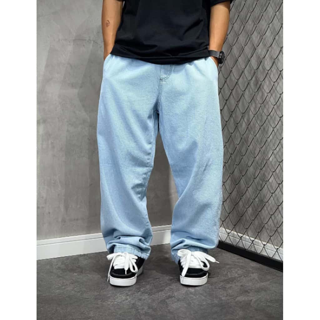 Calça Jeans Balão Baggy Masculina Calca Denim Streetwear Bag Boca Larga 100% Jeans Premium Calças, imagem 1 de 1