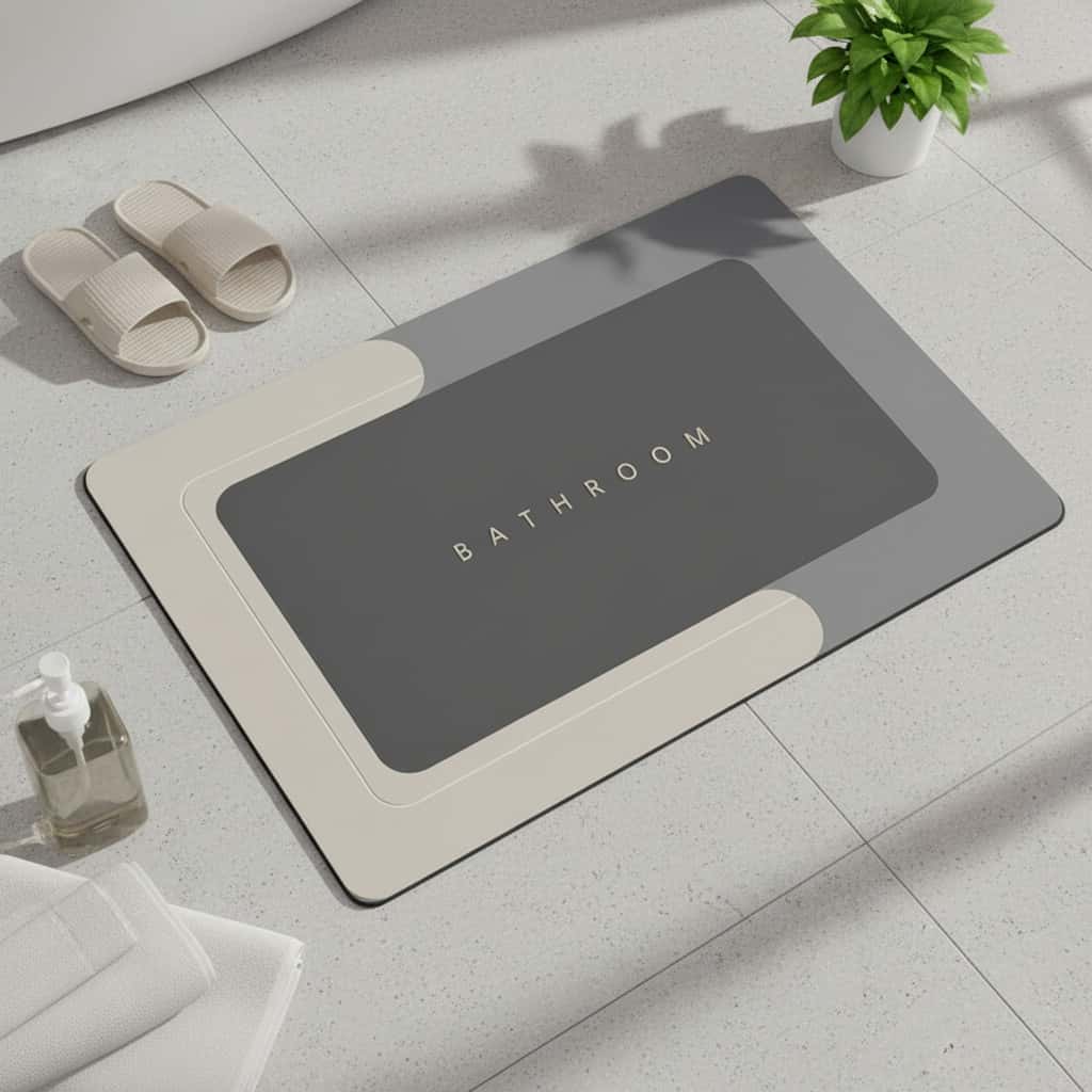 Tapete de Banheiro Antiderrapante Absorvente Secagem Rápida Impermeável Conforto para Box Chuveiro, imagem 1 de 1