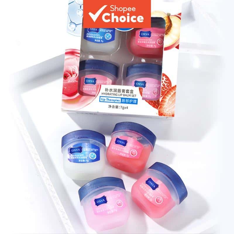 Conjunto de 4 Máscaras & Bálsamos Labiais, Tratamento Hidratante e Reparador para Lábios Secos, Kit de Cuidados, imagem 1 de 1