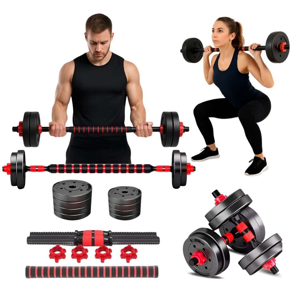 Kit De Halteres E Anilhas Ajustáveis Ajustáveis Academia 10/15/20kg Preto, imagem 1 de 1