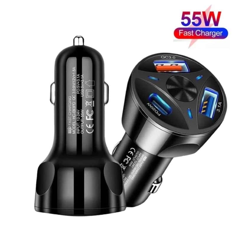 Carregador Veicular Carro Turbo Universal 3 Portas Usb 1 Porta 3.0 Quick Charger, imagem 1 de 1