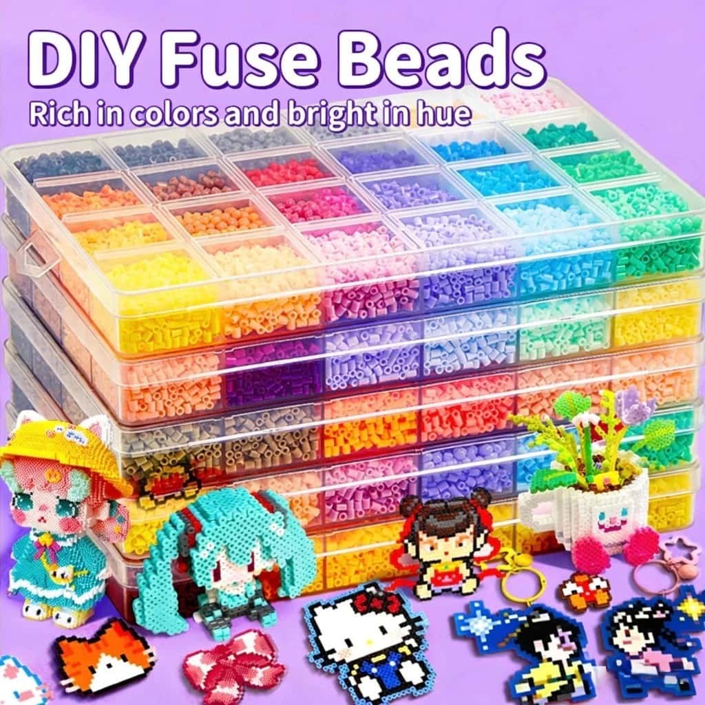 Kit 24 cores 2.6mm Com 14000pcs Perler Hama Beads DIY Presentes para crianças Com Ferramentas, imagem 1 de 1