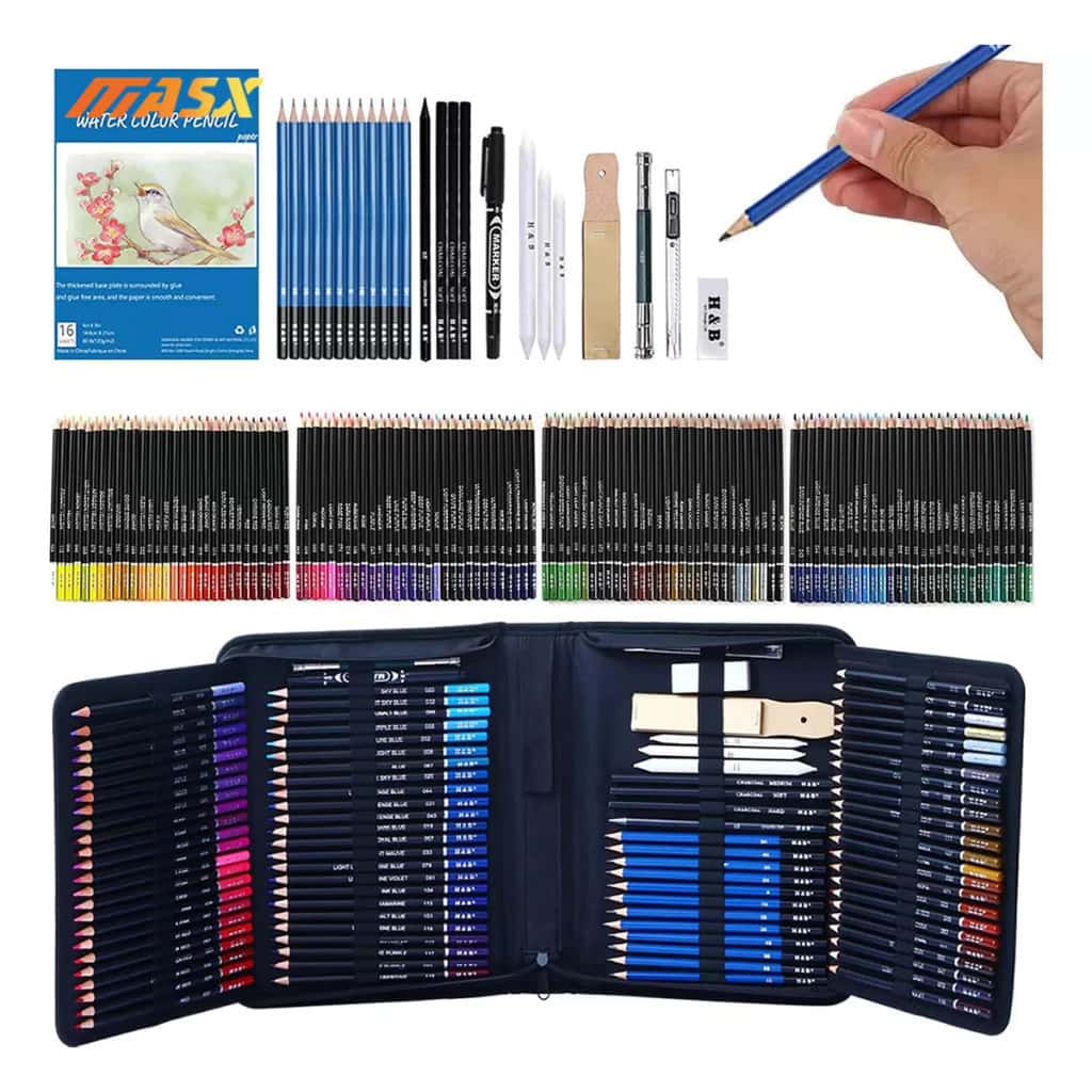 Kit 96/145 Desenho Profissional Estojo Lápis Esboço Arte Para, imagem 1 de 1
