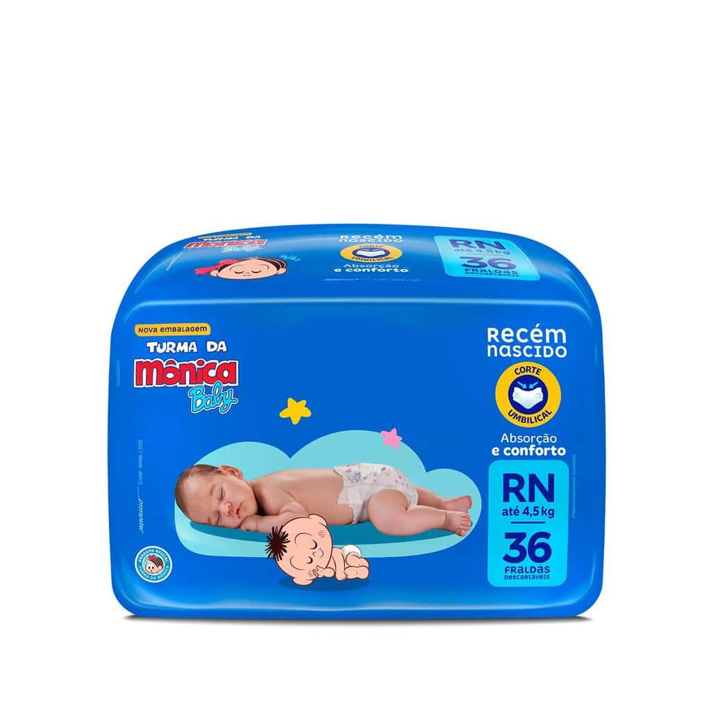 Fralda Turma da Mônica Baby Jumbo RN com 36un, imagem 1 de 1