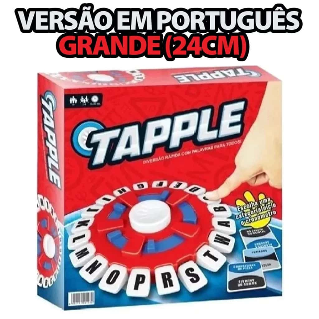 Versão Português Tapple Jogo de Tabuleiro Stop Trava Letras com Temporizador para Familia 24cm, imagem 1 de 1