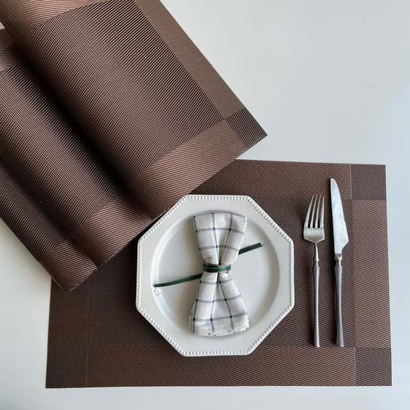 KIT Jogo Americano para Mesa Posta 4 ou 6 lugares em PVC Metalizado, imagem 1 de 1