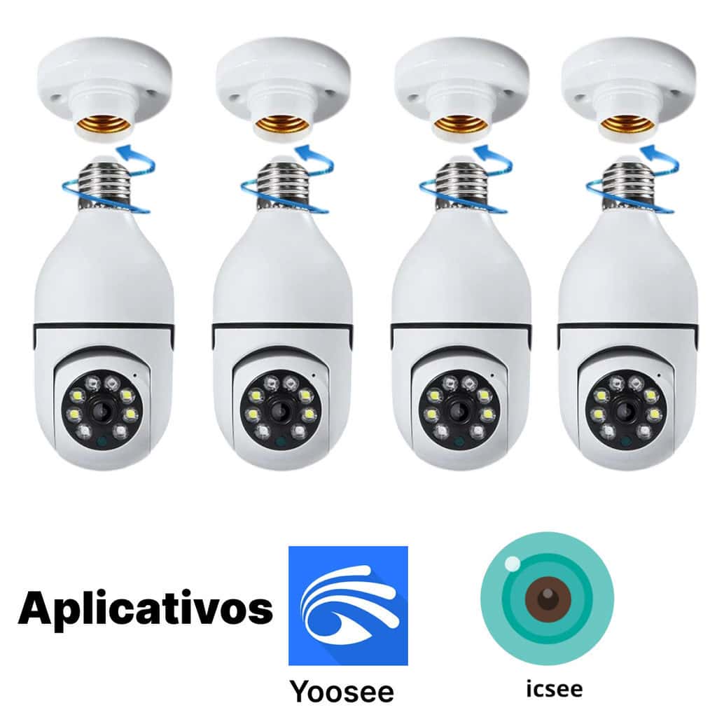 Kit 1-4 Câmera Segurança Prova D'água Infravermelho Lâmpada Externa 360 Sem Fio Wifi 2.4G - ICSEE YOOSEE, imagem 1 de 1
