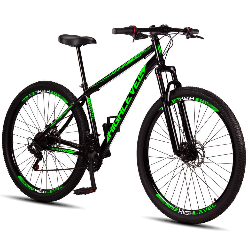Bicicleta Aro 29 Highlevel Aço Carbono Freios a Disco Suspensão Dianteira 21 Marchas, imagem 1 de 1
