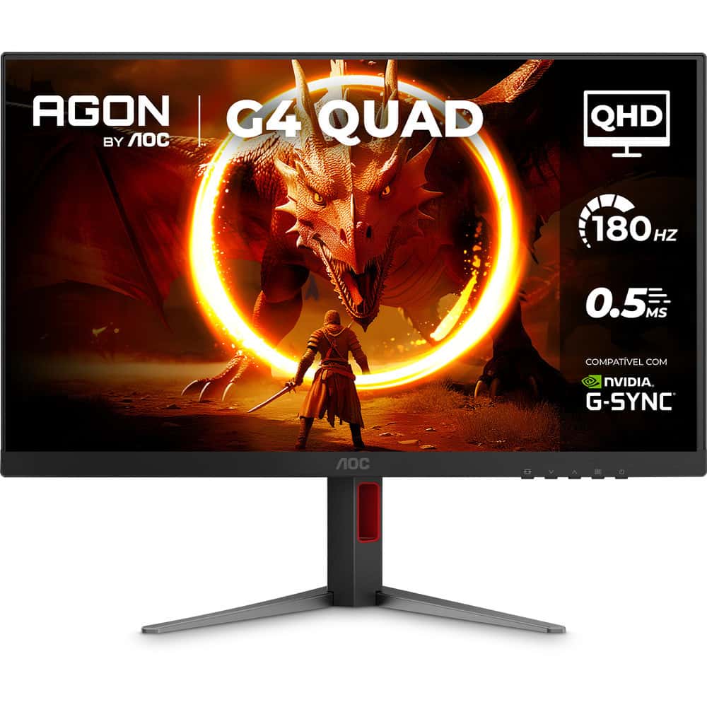 Monitor Gamer AOC AGON QUAD 27" QHD 180Hz 0,5ms IPS HDR10 Base Ajustável Q27G4F, imagem 1 de 1
