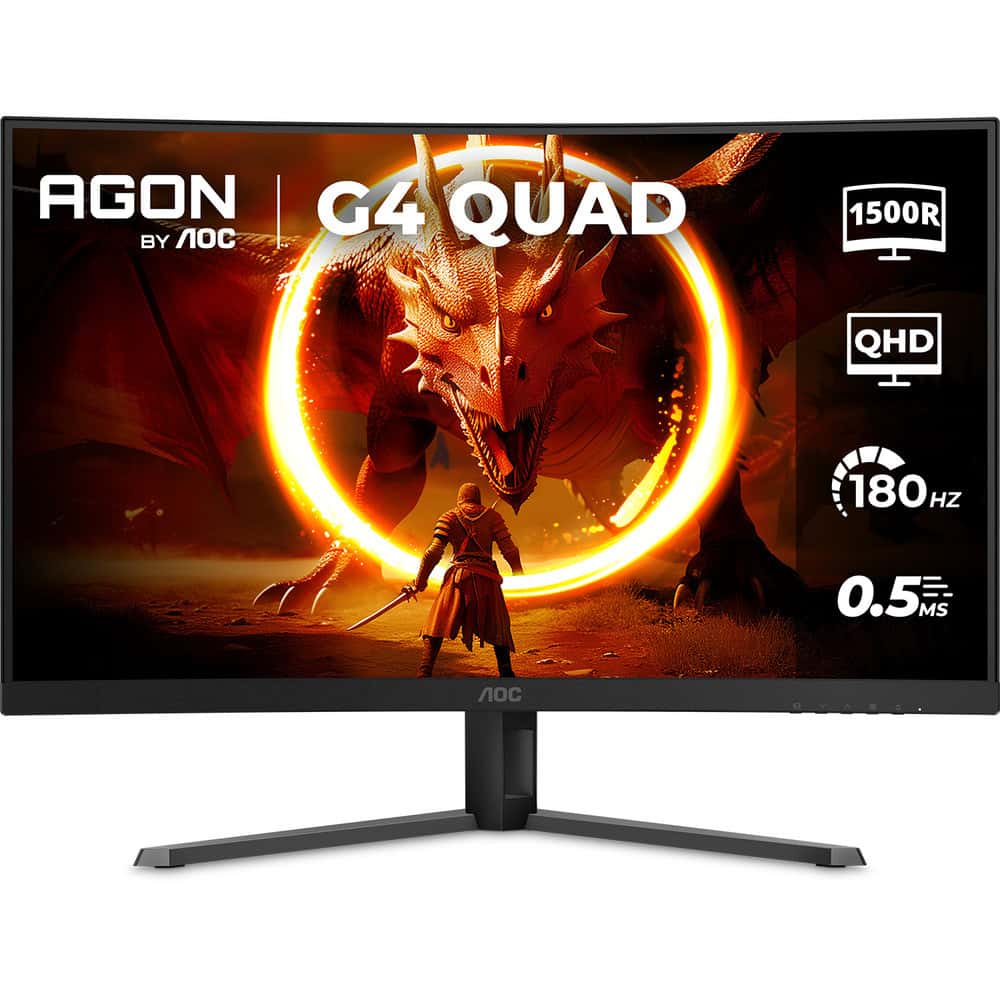 Monitor Gamer Curvo AOC AGON QUAD 32" 180Hz 0,5ms HDR10 CQ32G4E, imagem 1 de 1