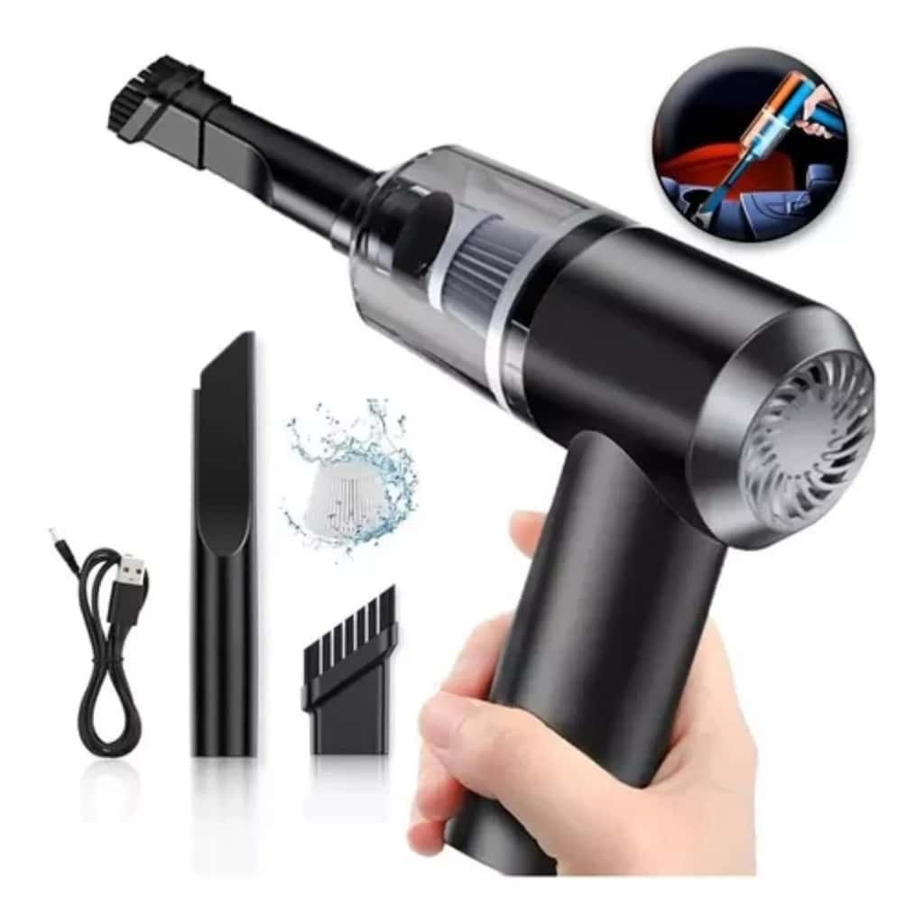 Mini Aspirador de Pó Portátil Automotivo Casa Sem Fio 3 em 1 Recarregável Potente 6000Pa, imagem 1 de 1