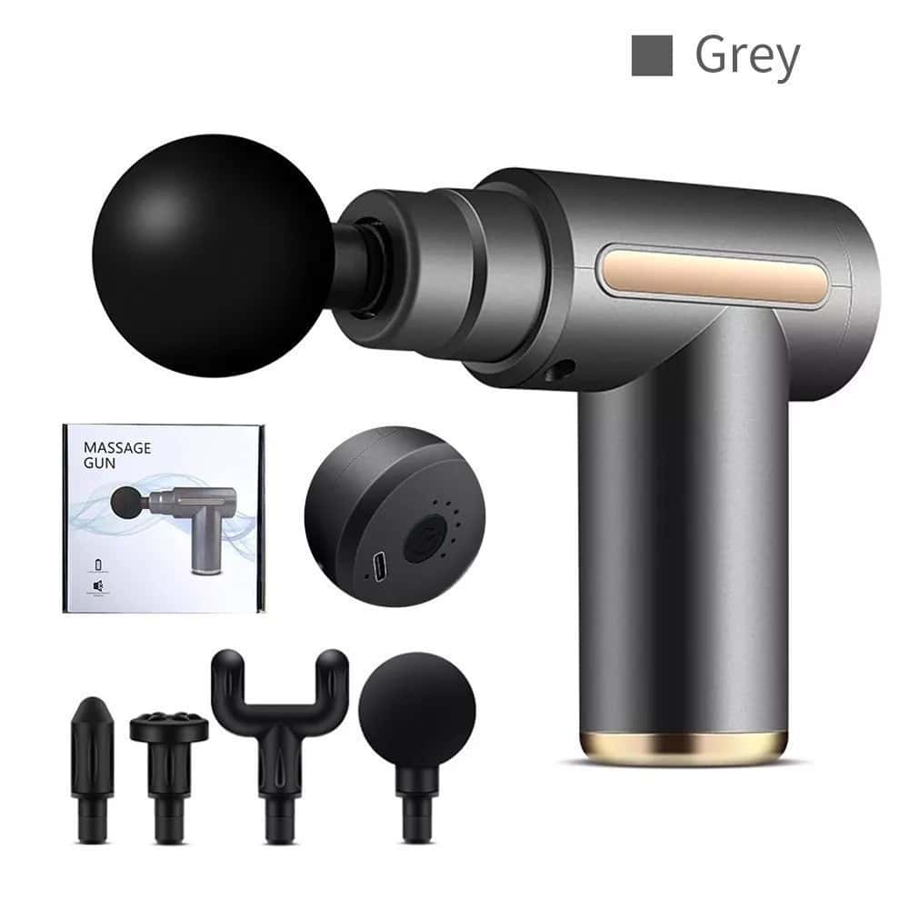 Pistola de Massagem Muscular Portátil Elétrica Profissional Recarregável USB com Múltiplas Ponteiras para Relaxamento, imagem 1 de 1