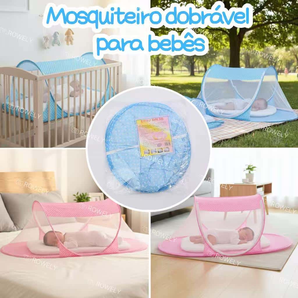 Mosquiteiro Bebê Dobrável - Proteção Total e Portátil Longe de Mosquitos e Insetos, imagem 1 de 1