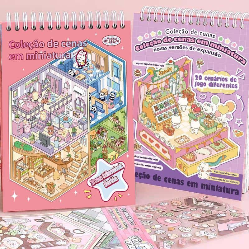 Caderno De Adesivos 3D Com 20 Cenas Diferentes | 40 Páginas | DIY, Relaxante, Educativo | Livro Silencioso Para Crianças, imagem 1 de 1