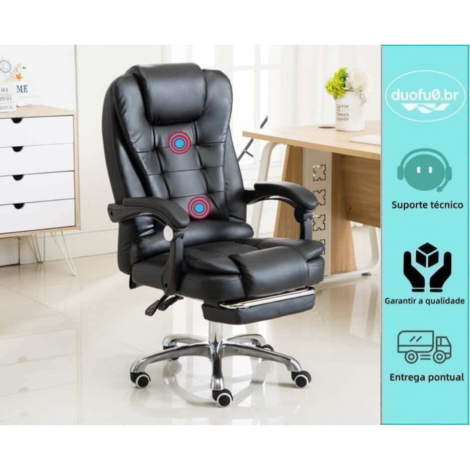 Cadeira de Massagem Presidencial, Massageador Lombar e Cervical, Cadeira Ergonômica Dobrável, imagem 1 de 1