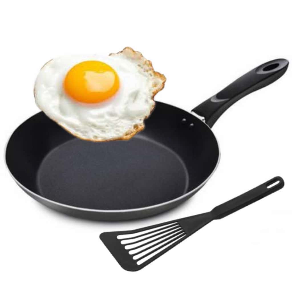 Frigideira Francesa Antiaderente Preta Todos os Tamanhos com Espátula, imagem 1 de 1
