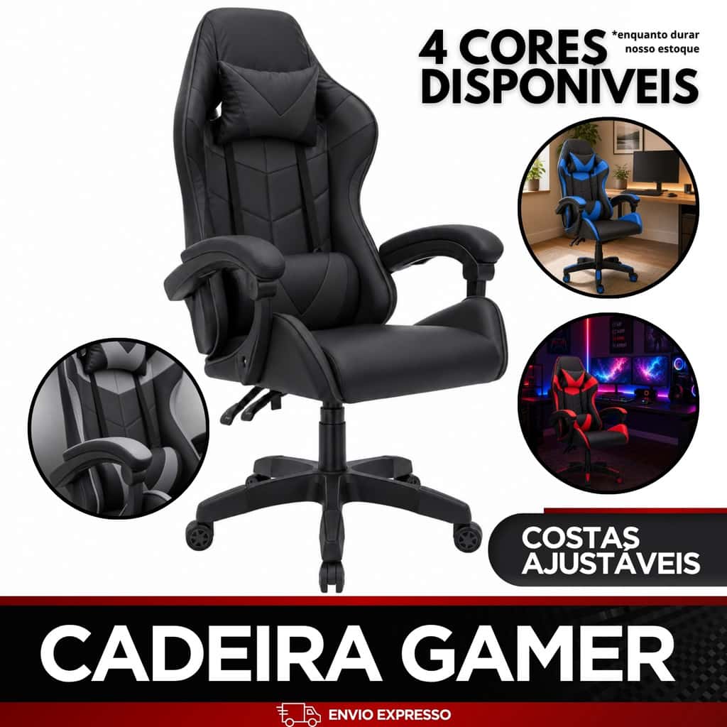 Cadeira Gamer Executiva Ergonômica Reclinável Para Setup Escritório Home Office Conforto Premium, imagem 1 de 1
