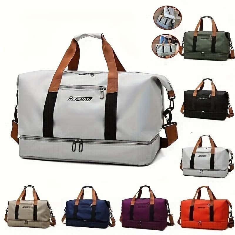 Bolsa De Viagem Impermeável De Grande Capacidade De Camada Dupla Leve E Com Zíper De Duffel De Ioga Ao Ar Livre, imagem 1 de 1