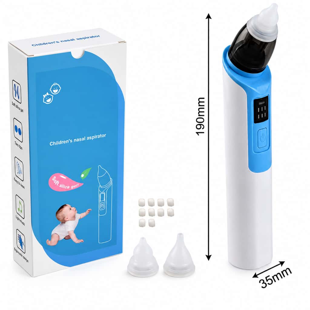 Aspirador Nasal Bebê Recarregável Silicone Macio Limpeza Nasal Infantil Portátil USB, imagem 1 de 1