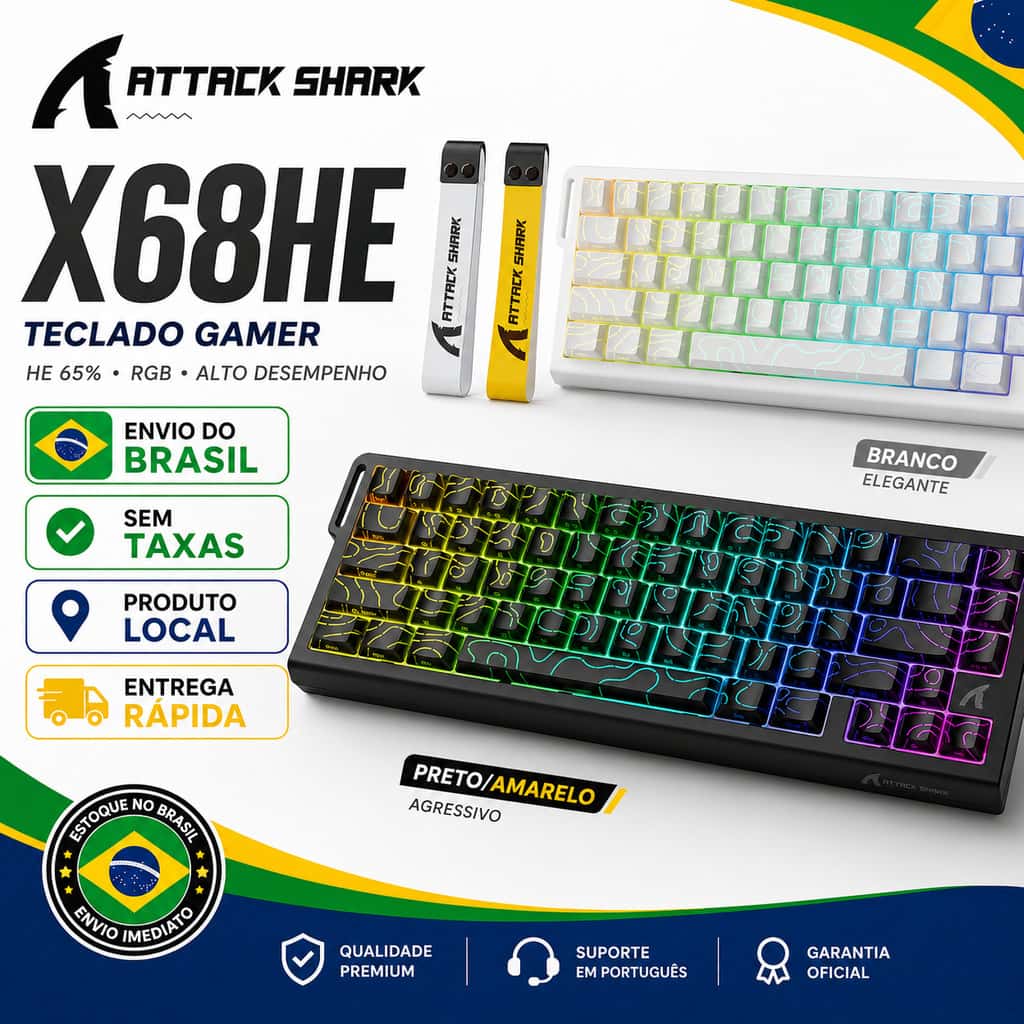 Ataque SHARK X68HE Teclado Mecânico Magnético RGB 8K E-Sports De Eixo 0.01mm RT Precisão 128K Taxa De Verificação, imagem 1 de 1