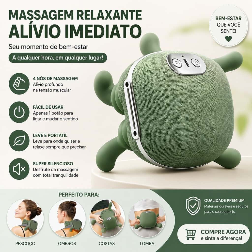 massegeador de pescoço 8 pontos aquecimento relaxamento tensão ombro mãos massagem alívio, imagem 1 de 1