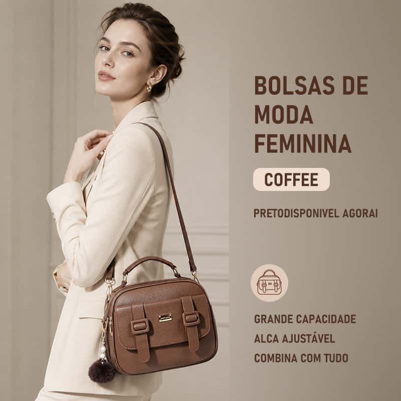 TOMI MITO Bolsa Feminina com Alça Lateral Transversal Faixa de Mão de Couro B736, imagem 1 de 1