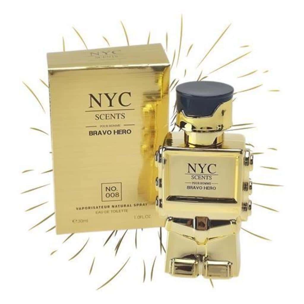 Perfume Importado Nyc Scents Brao Hero  30ml - Masculino Nyc No008 Dourado Amadeirado, imagem 1 de 1