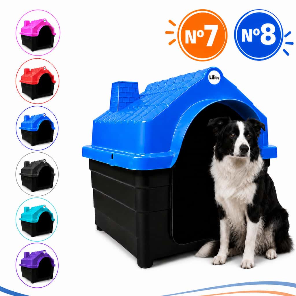 Casinha Plástica Cachorro N7 e N8 Porte Médio Com Colchonete, imagem 1 de 1