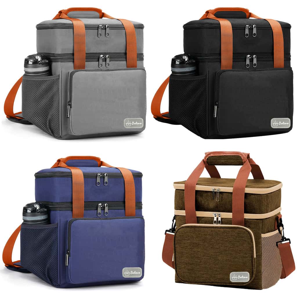 Bolsa Térmica Marmita Grande Capacidade com 2 Compartimentos Alça Reforçada para Trabalho Escola Viagem Lancheira, imagem 1 de 1
