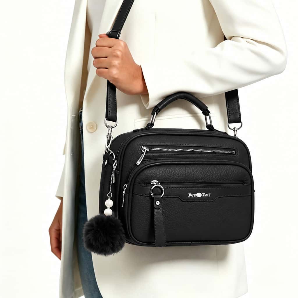 TOMI MITO Bolsa Feminina Compacta com Alça de Mão e Ombro, Múltiplos Compartimentos e Bolsos com Zíper B752, imagem 1 de 1