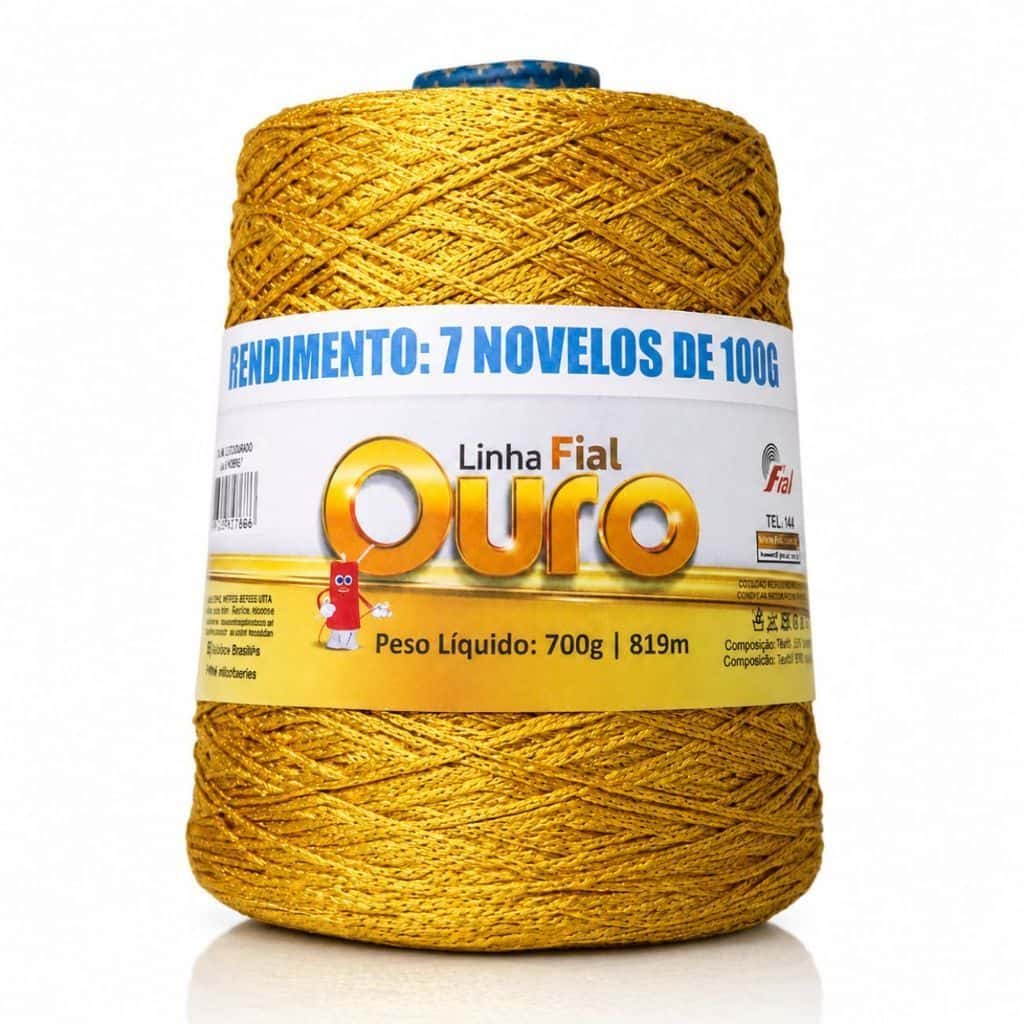 Linha Fial Ouro 819m/700g - Dourado , Tricô, Crochê, Artesanato LANÇAMENTO, imagem 1 de 1