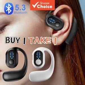 Fones De Ouvido D6 2pcs HD Chamadas Ear-Plugs Sem Fio Bluetooth Fone Empresarial À Prova D'água Com Microfone De Longa E, imagem 1 de 1