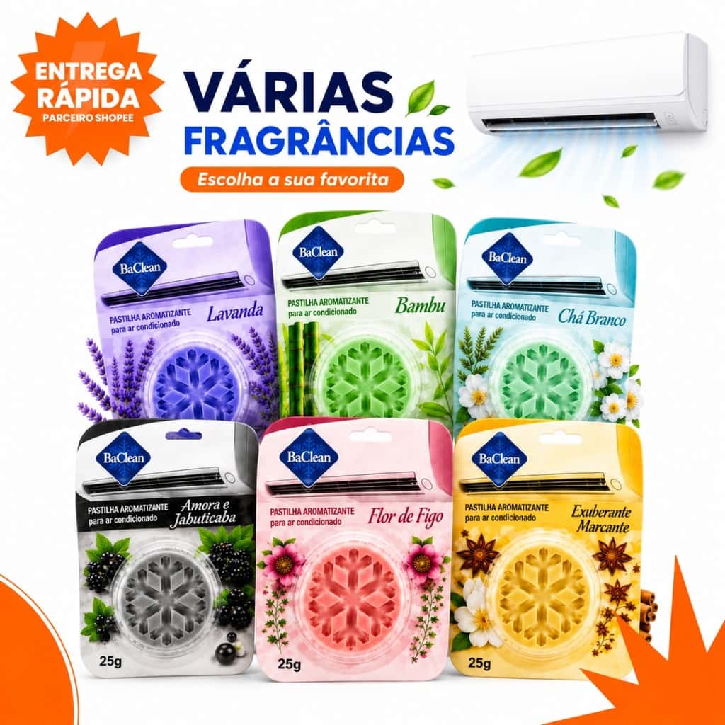 Pastilha Aromatizante Ar Condicionado Split BaClean 25g Elimina Mau Cheiro e Odor Perfuma Ambiente, imagem 1 de 1