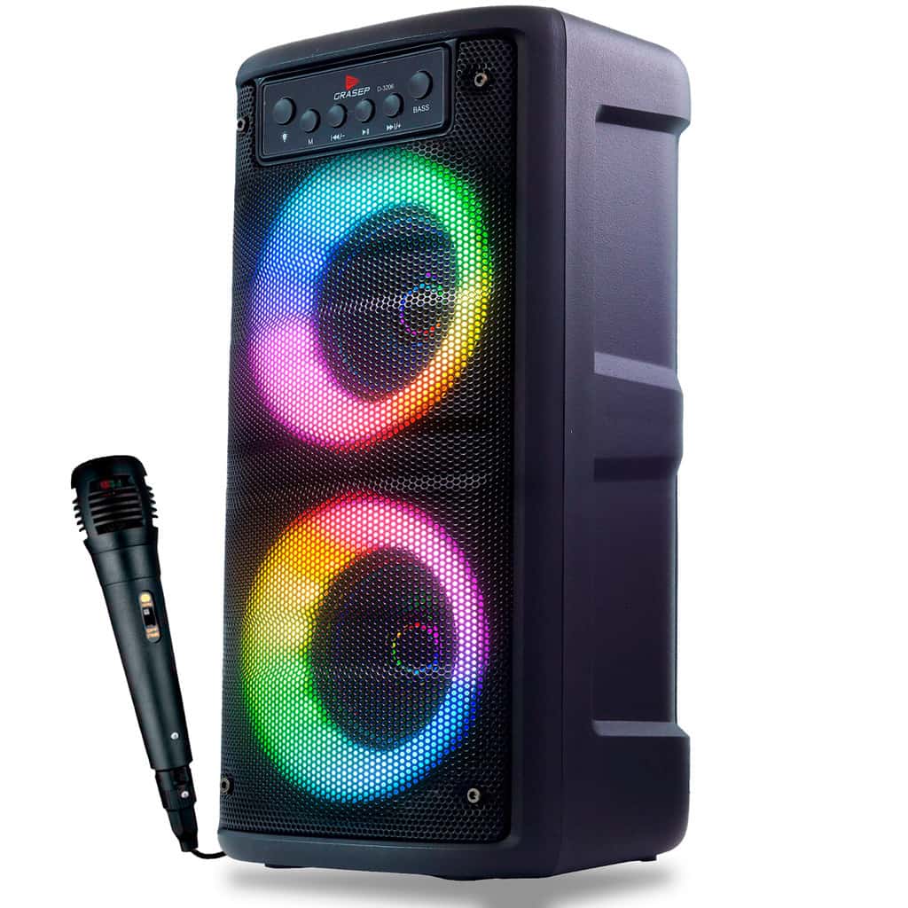 Caixa de Som Bluetooth LED RGB PartyBox Wireless Subwoofer Karaokê Com Microfone, imagem 1 de 1