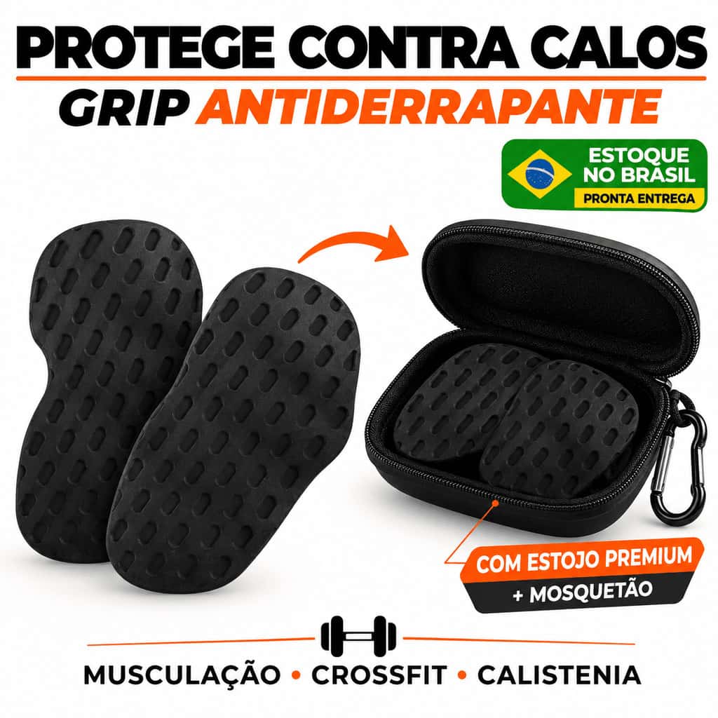 Protetor Palmar Grip Academia Silicone Luva Treino Musculacao Antiderrapante Protege Contra Calos Par + Estojo Case, imagem 1 de 1
