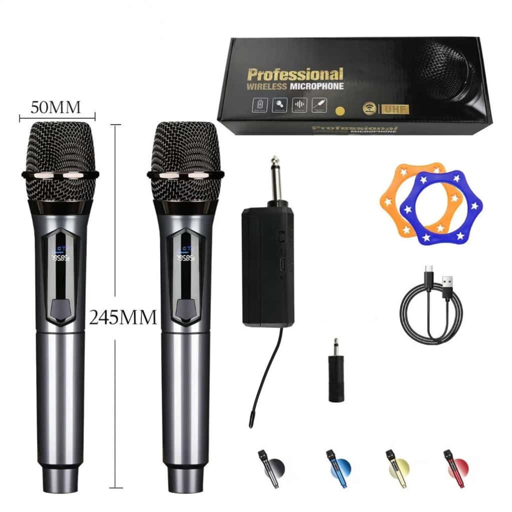 Microfone Sem Fio Profissional UHF conjunto com 2 Microfones + Receptor Recarregável  marisa, imagem 1 de 1