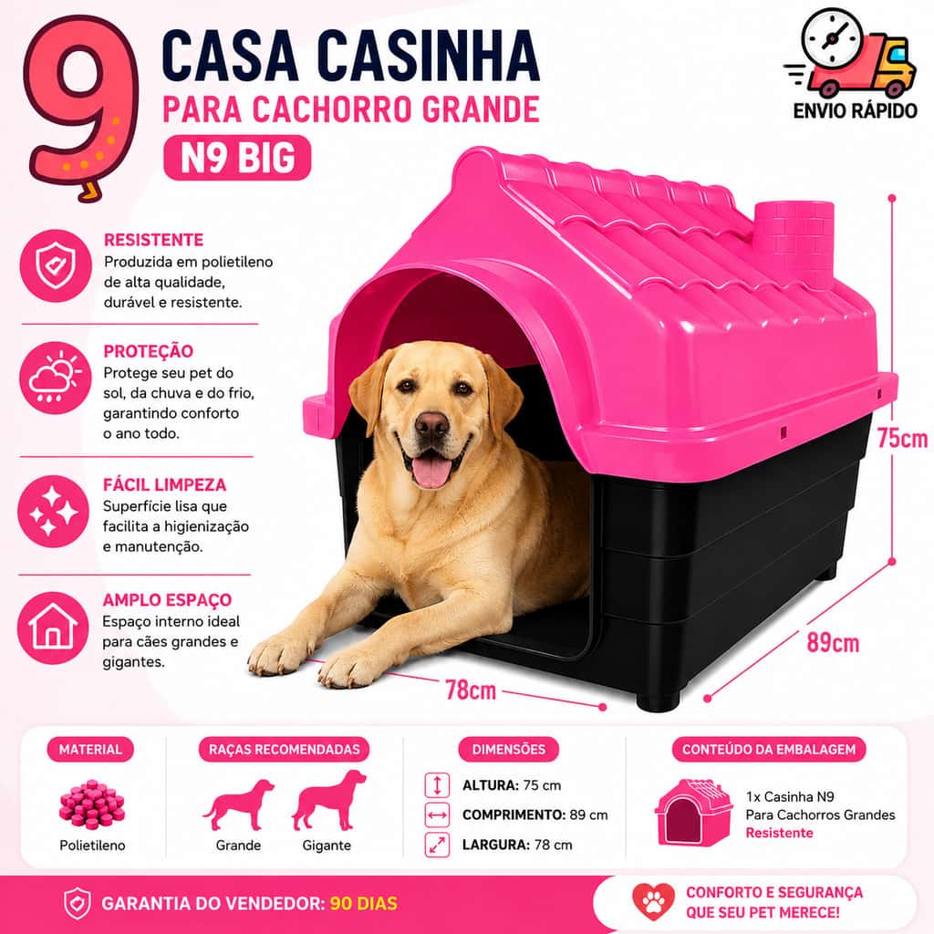 Casinha de Cachorro Grande Porte N8 ou N9 Casa Pet Big Casa Pra Cachorro, imagem 1 de 1