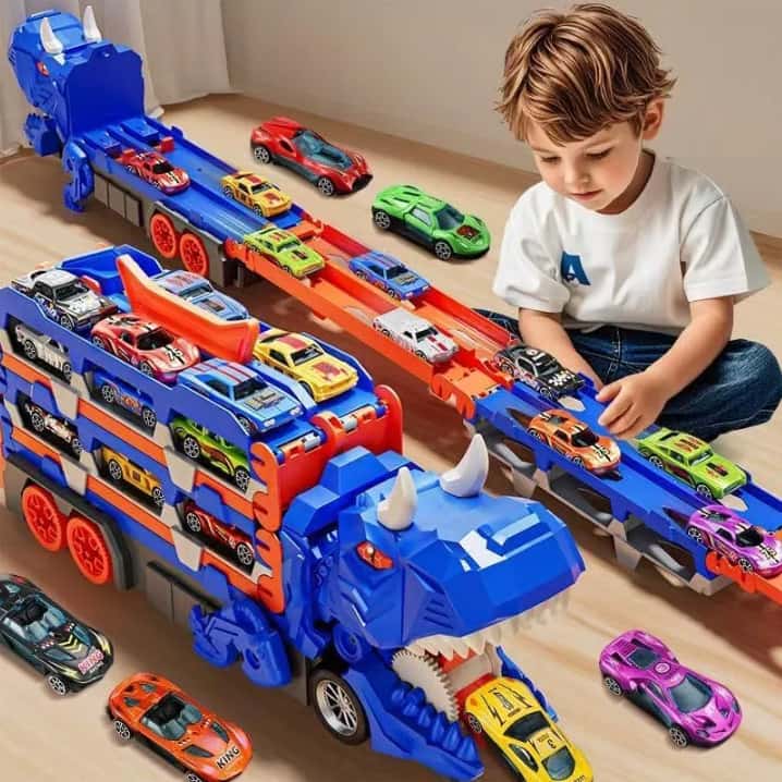 Caminhão Dinossauro Engolidor com Carrinhos Multifuncional Interativo Educativo Presente Infantil, imagem 1 de 1