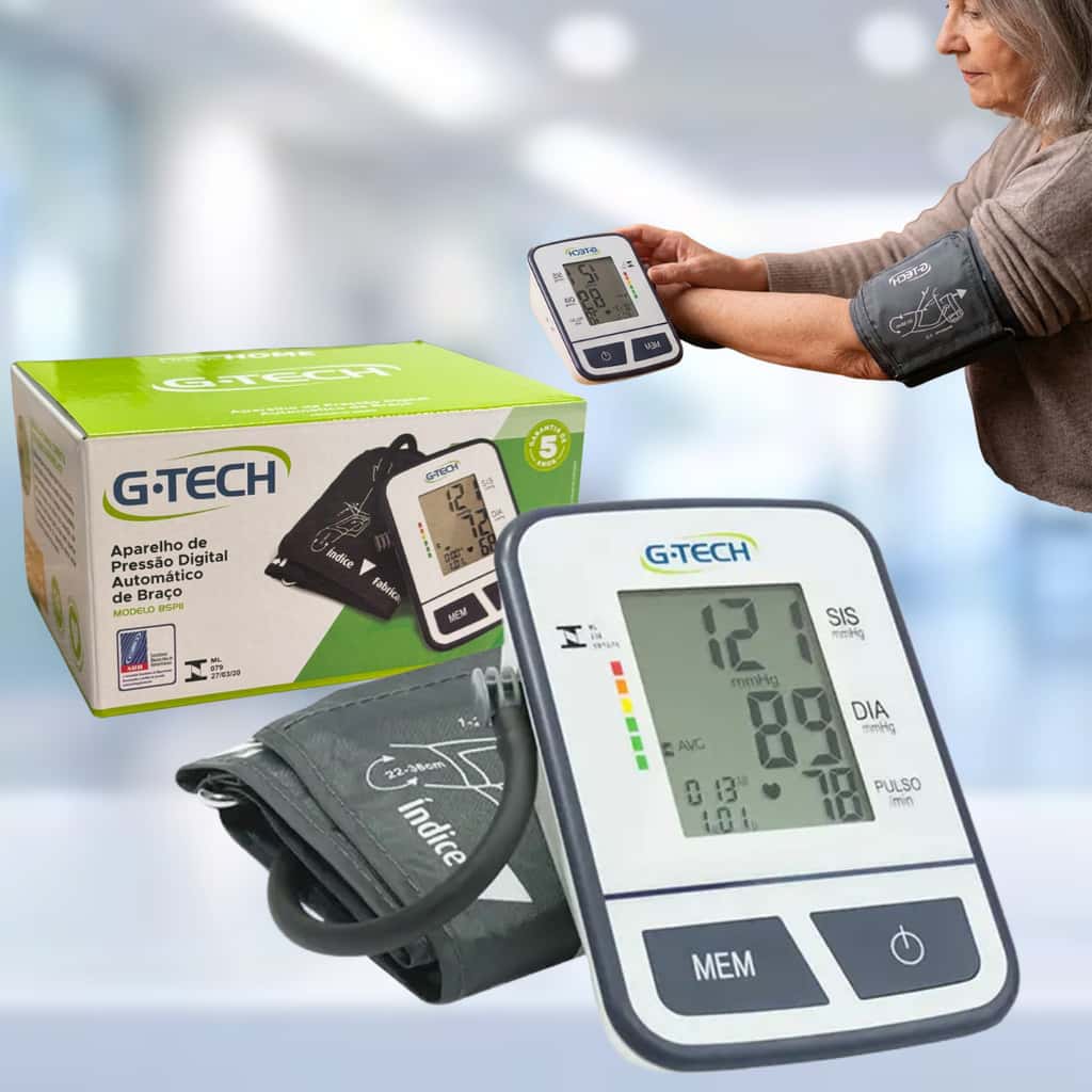 Aparelho de Pressão Arterial Digital Medidor Aferidor Braço G-Tech BSP11 Monitor Medir Aferir, imagem 1 de 1