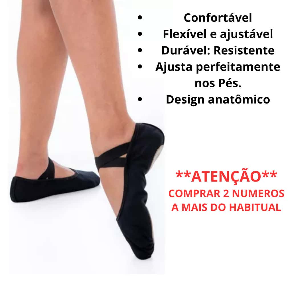 Sapatilha Ballet Meia Ponta Tecido Elástico Duplo X, Sapatilha Ballet sola Dividida meia ponta, N 24 ao 43, Super Oferta, imagem 1 de 1