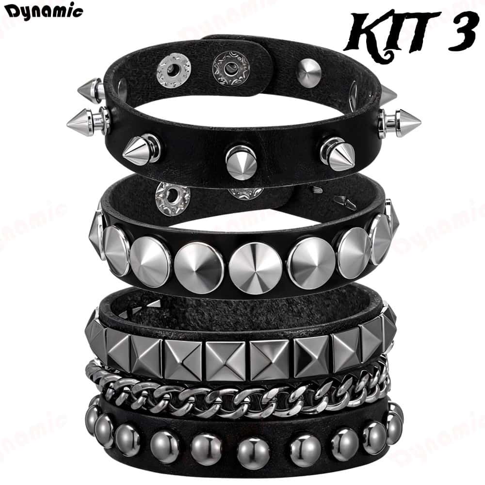 Moda Estilo Punk Gótico Rock Pulseira De Couro PU Festa Exclusiva Presente De Natal De Halloween ROCK PUNK DY, imagem 1 de 1