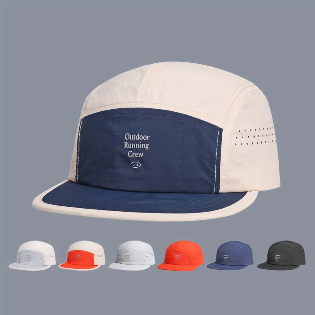 Boné Masculino Five Panel Bordado Malha para Masculino Feminino Praia Corrida Ciclismo Estilo Moda Uso Diário Chapéu, imagem 1 de 1