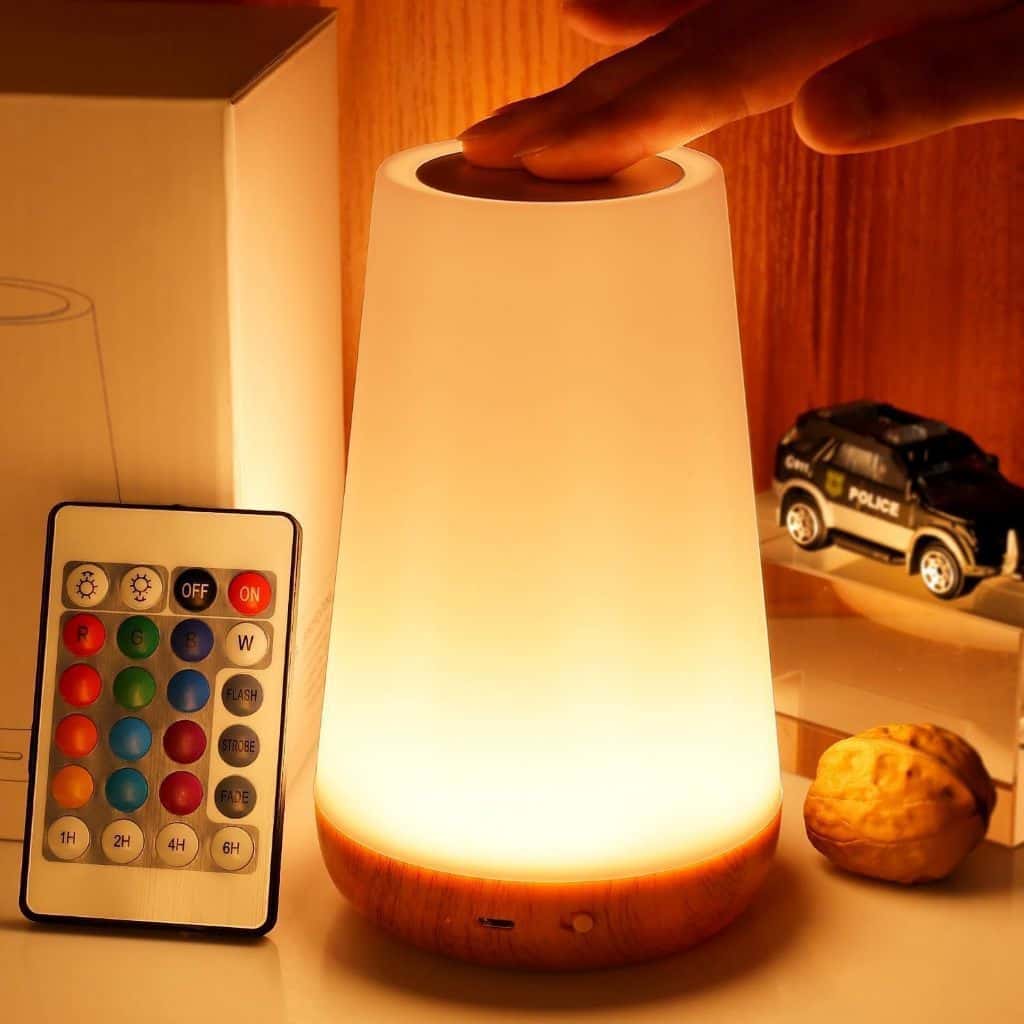 Luz de cabeceira Luminária de mesa moderna Lâmpada Touch com tempo de ajuste de controle remoto Luz Led, imagem 1 de 1
