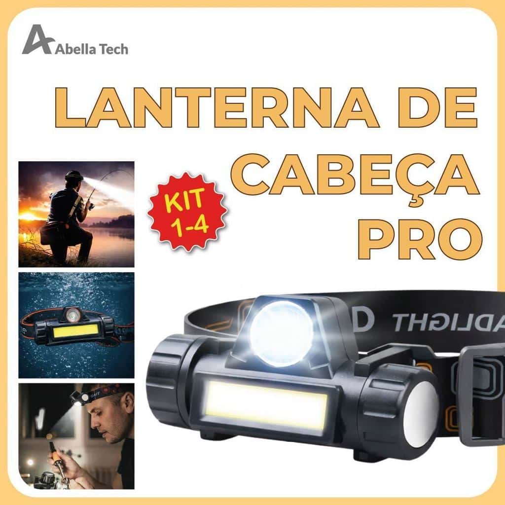 Lanterna de Cabeça Led Alta Potência com lanterna dianteira carregador USB Bivolt, imagem 1 de 1