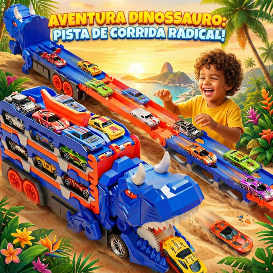 Caminhão Dinossauro Dino Engole Carrinhos Brinquedo Infantil Menino Kit Presente, imagem 1 de 1