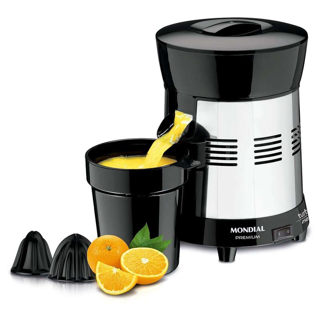 Extrator de Sucos Turbo Premium Mondial Preto e Inox 250W E-10, imagem 1 de 1